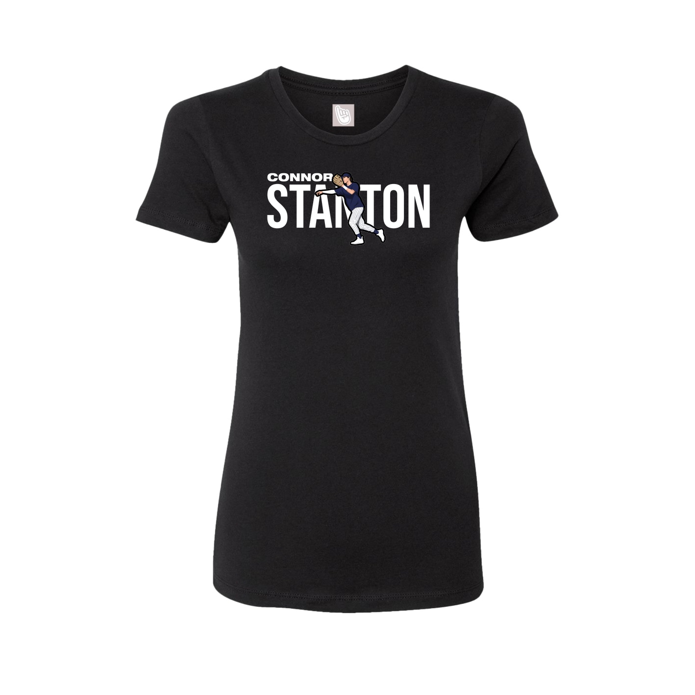 Fitted Women's Tee — Player Name in Black