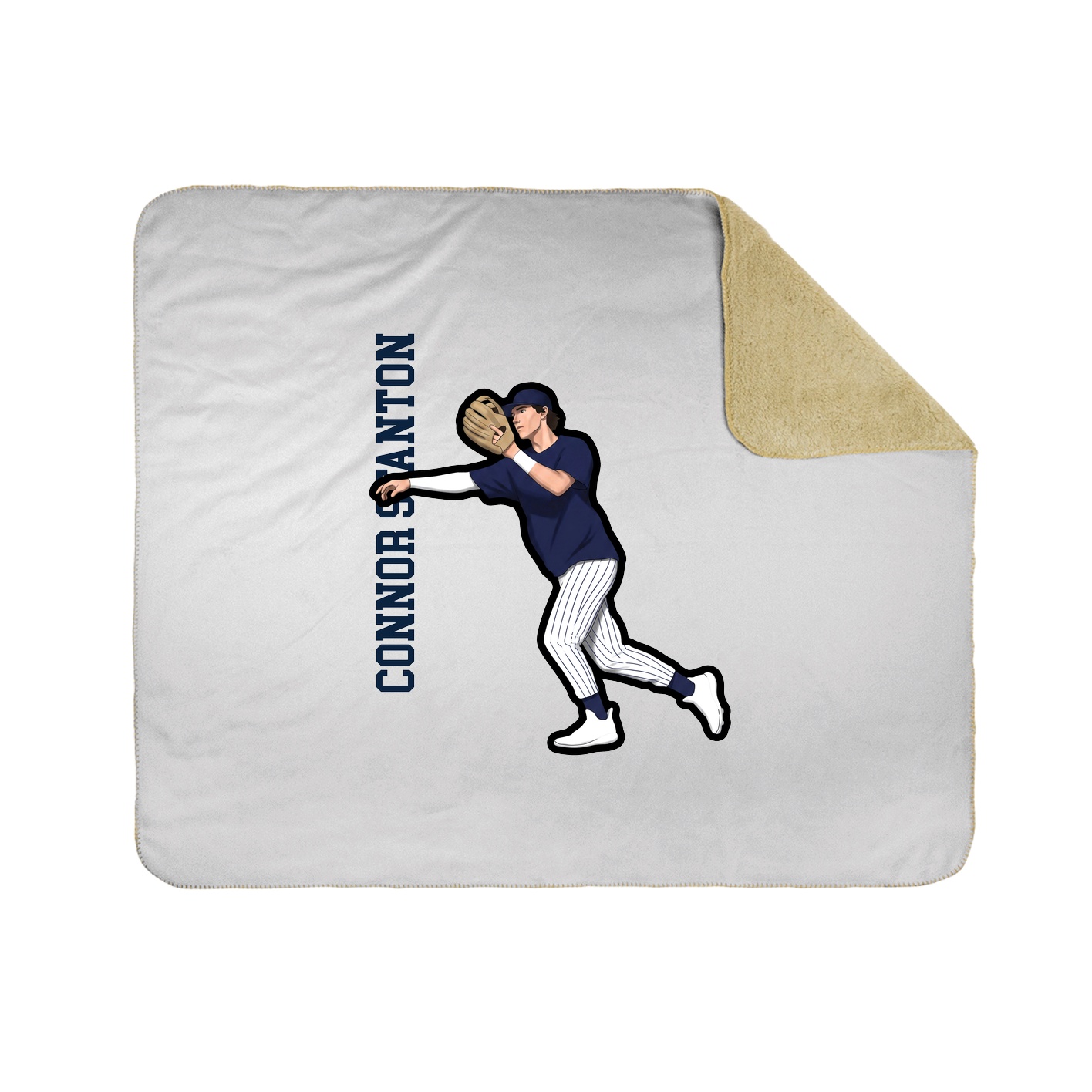 Throw Blanket — Name Vertical in White