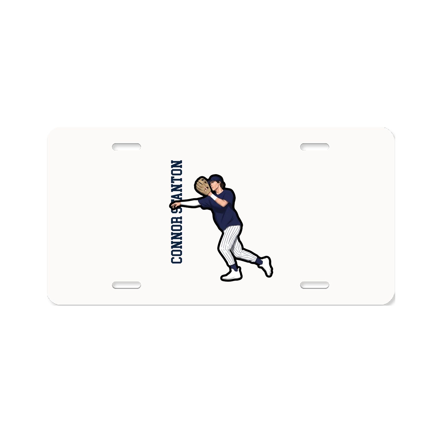 License Plate — Name Vertical in Classic