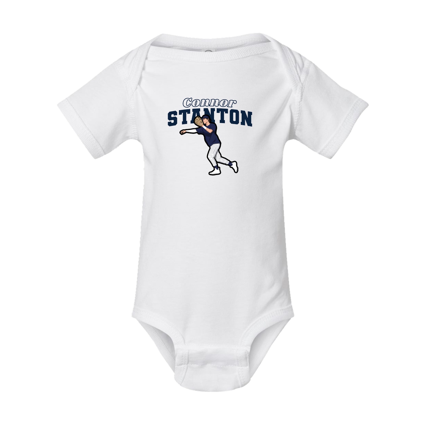 Baby Onesie — Name Arch in White