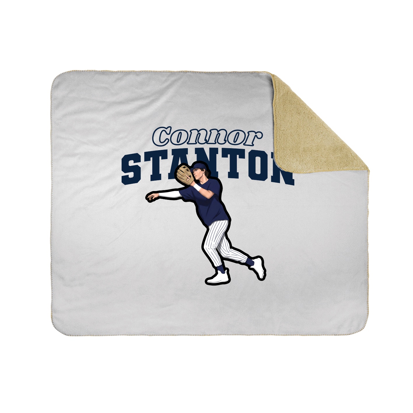 Throw Blanket — Name Arch in White