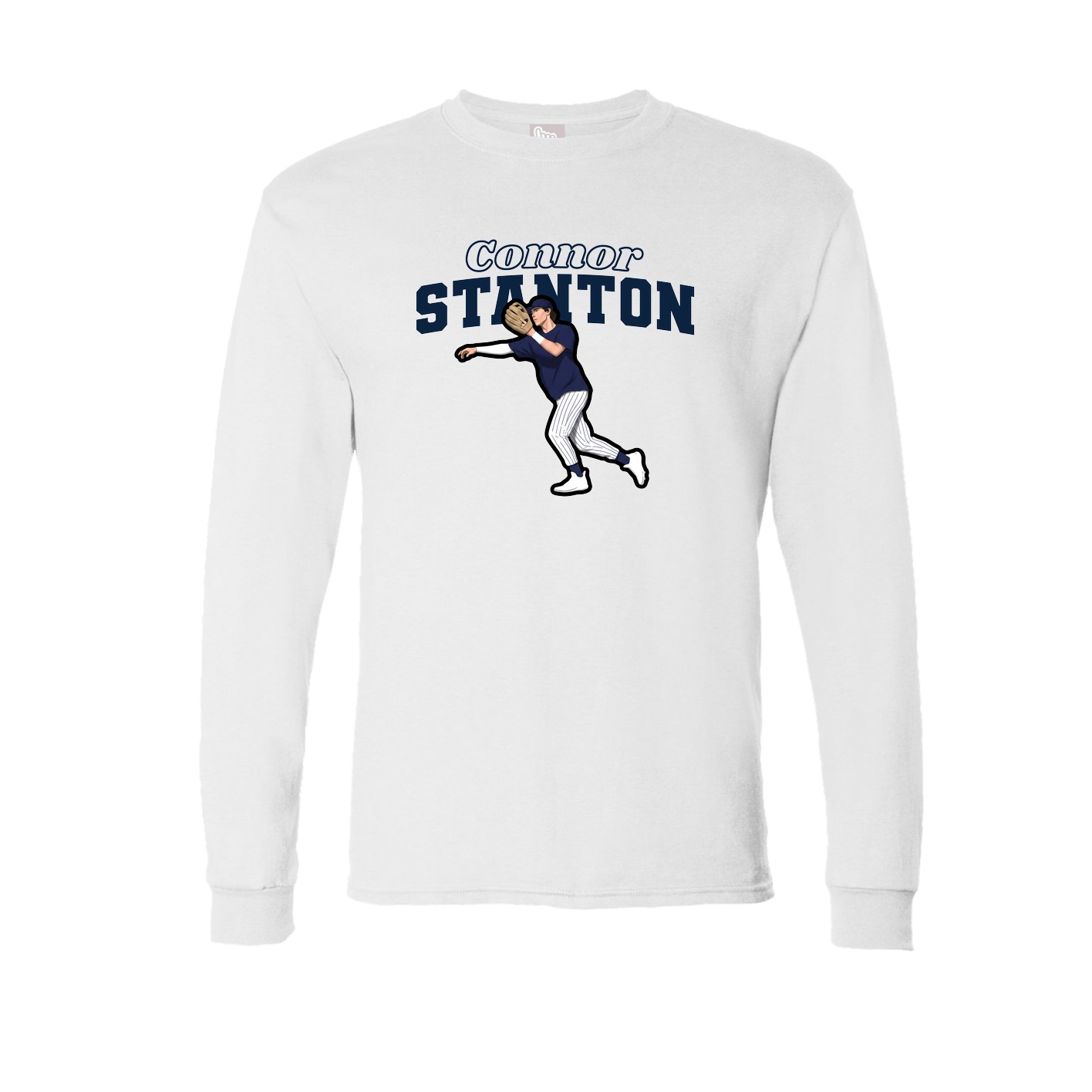 Long Sleeve Tee — Name Arch in White