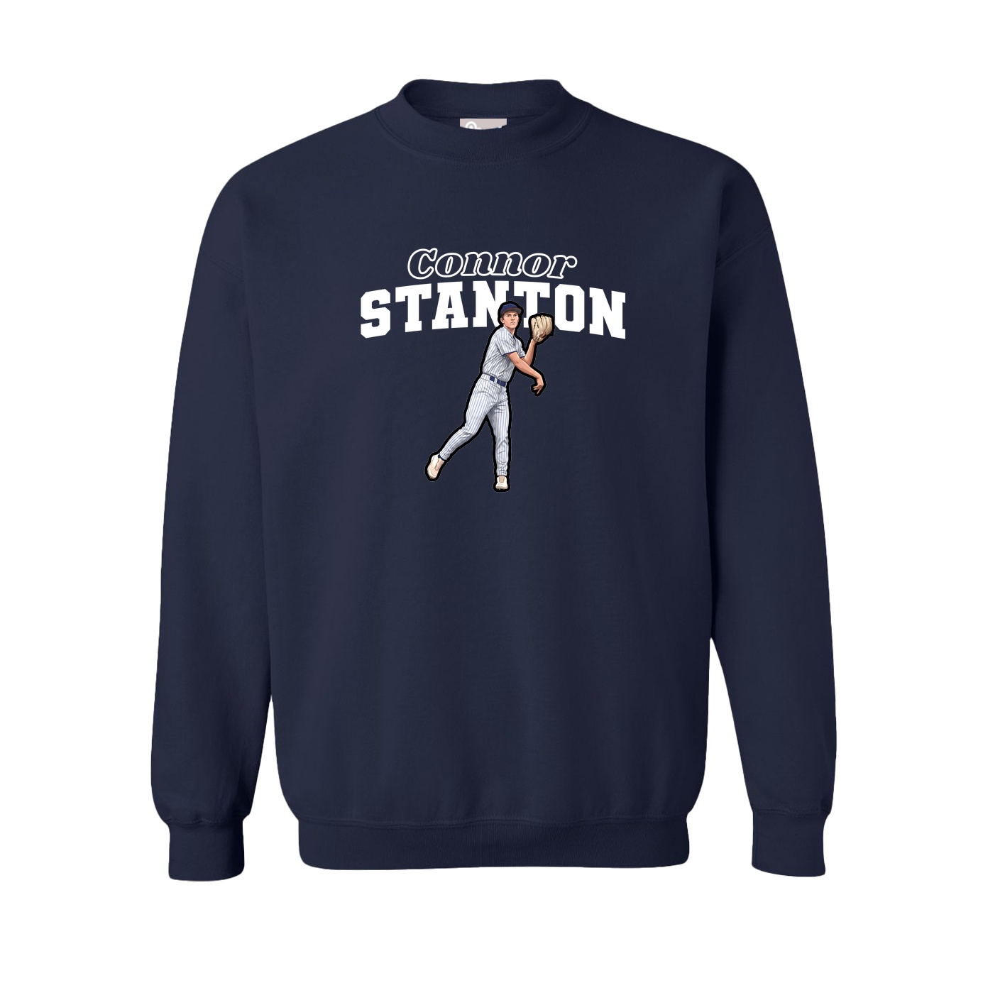 Fleece Crew — Name Arch in Navy