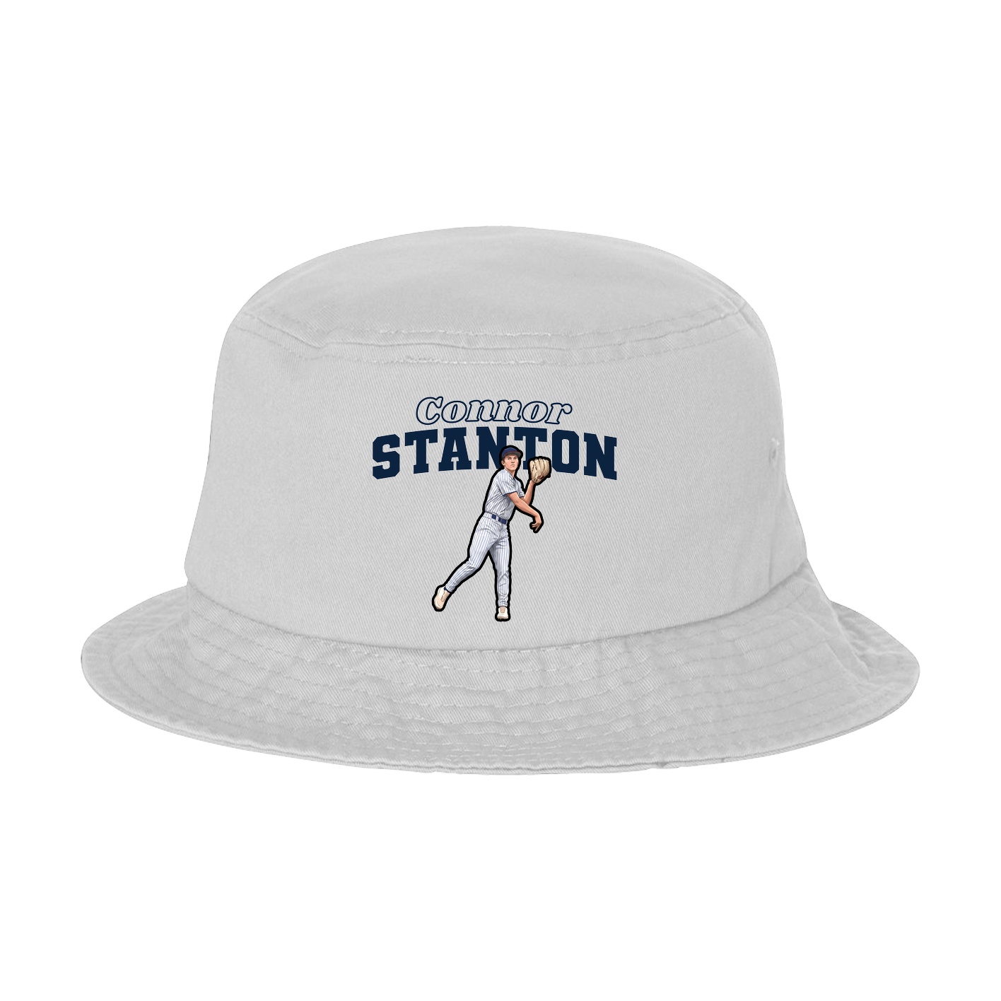 Bucket Cap — Name Arch in White