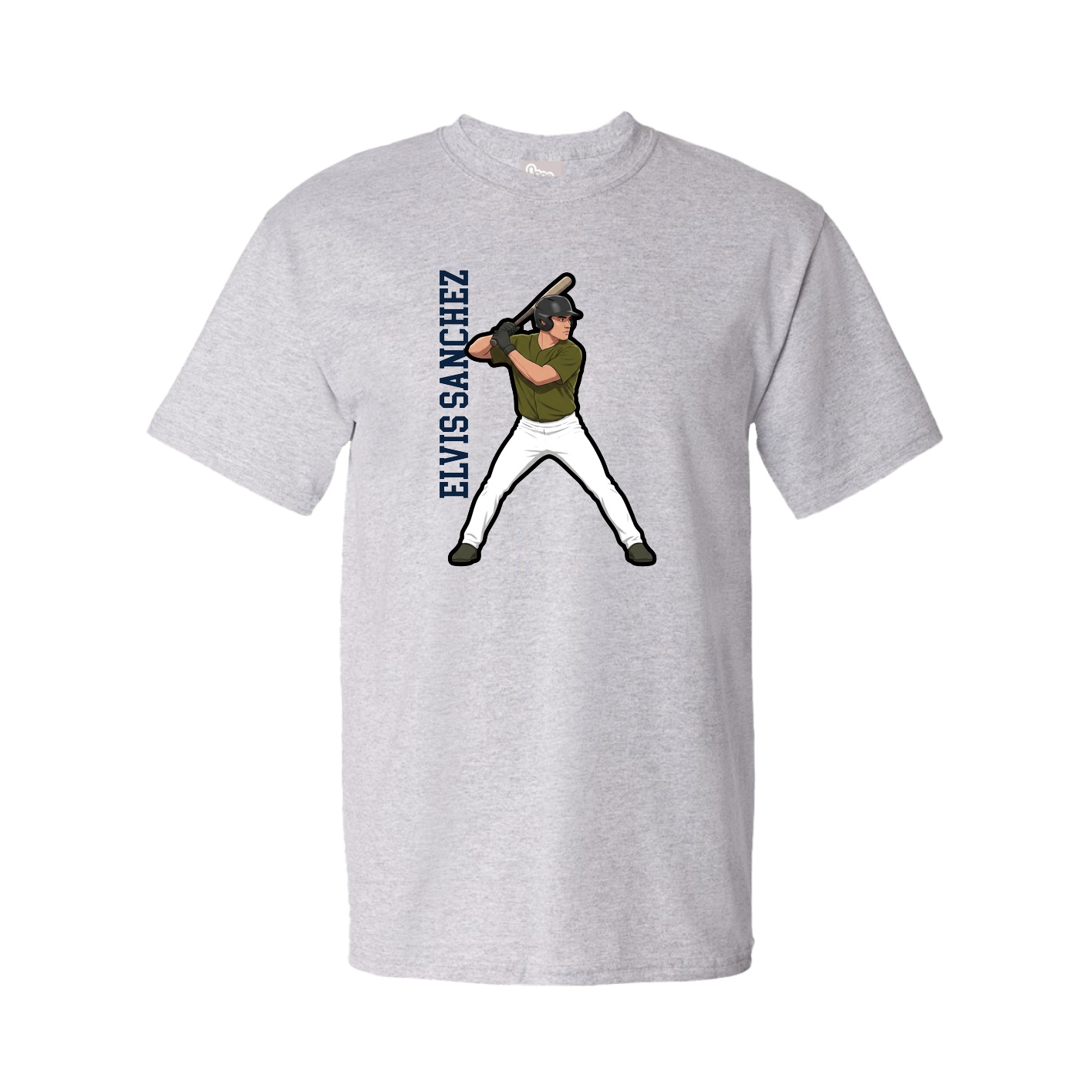 Youth Tee — Name Vertical in Grey