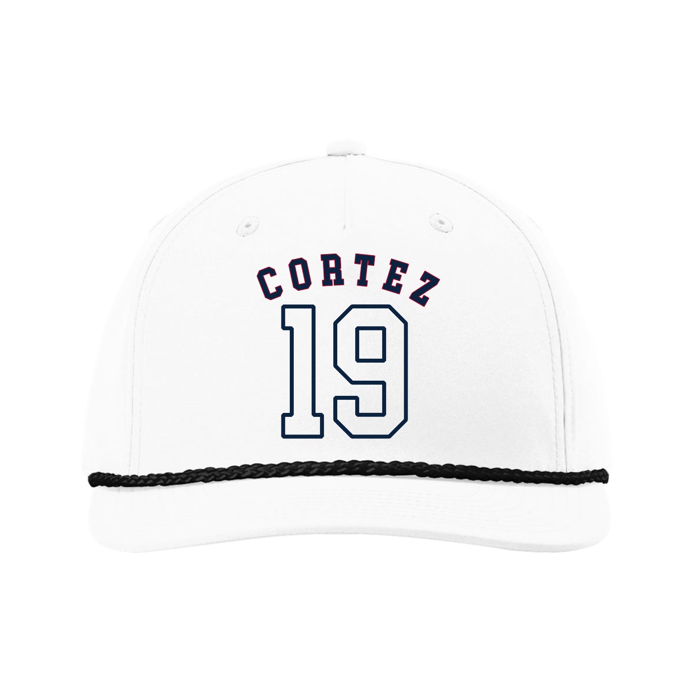 Five-Panel Classic Rope Cap — Shirsey Arch in White