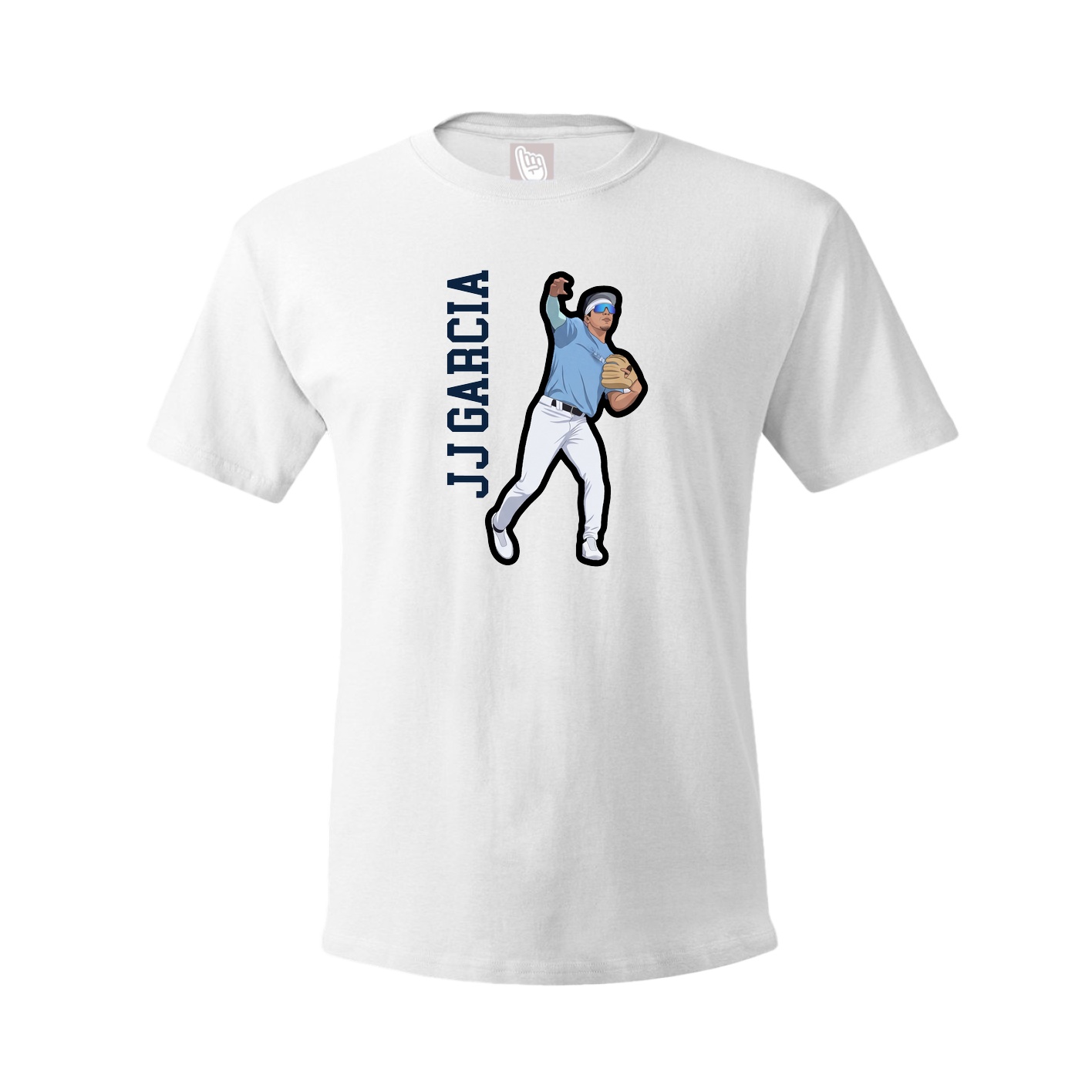 Youth Tee — Name Vertical in White