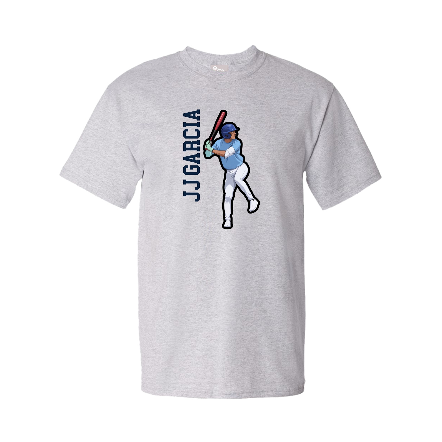 Youth Tee — Name Vertical in Grey