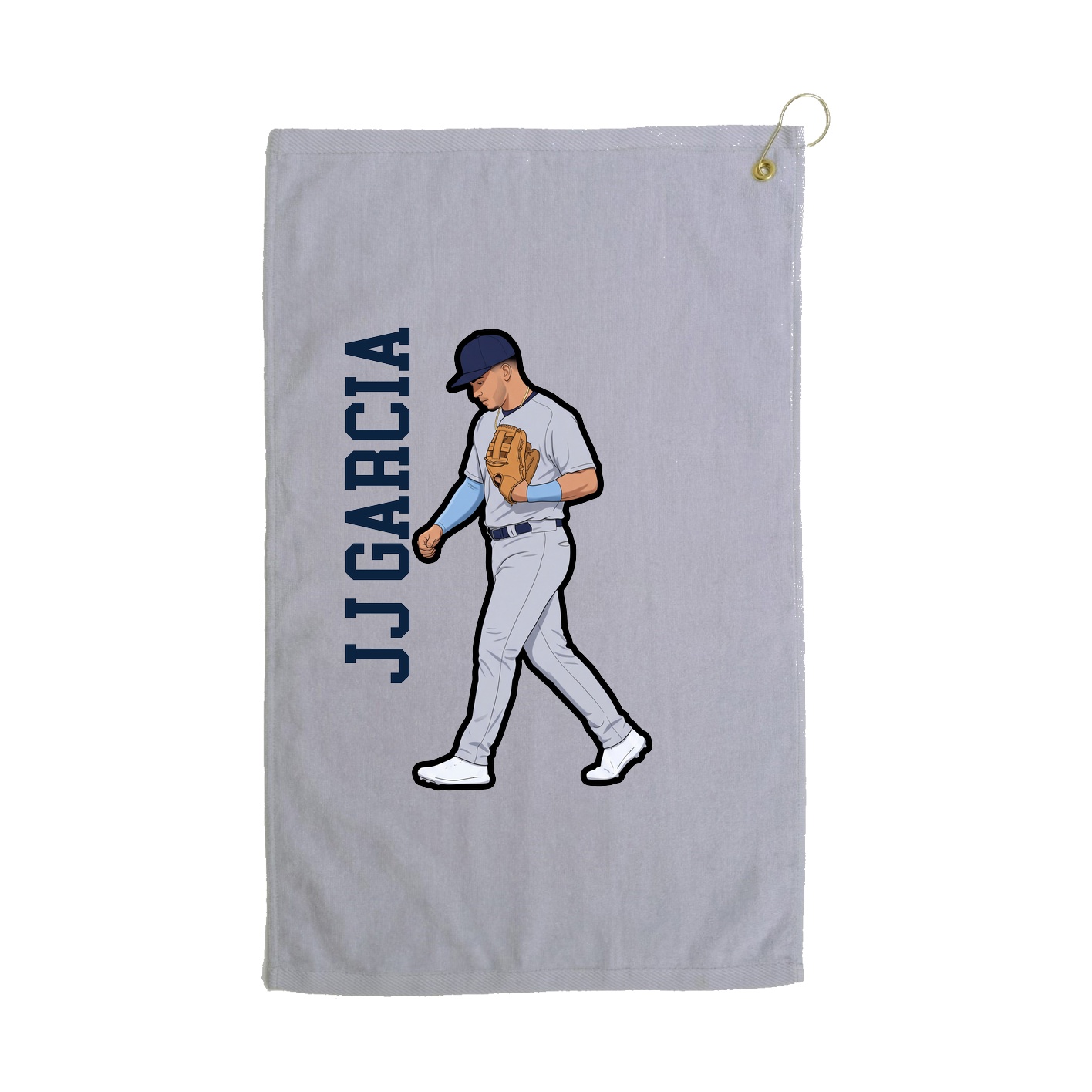 Golf Towel — Name Vertical in Grey