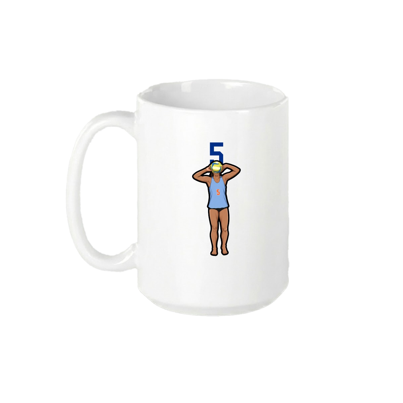 15oz Coffee Mug — Number Top in White