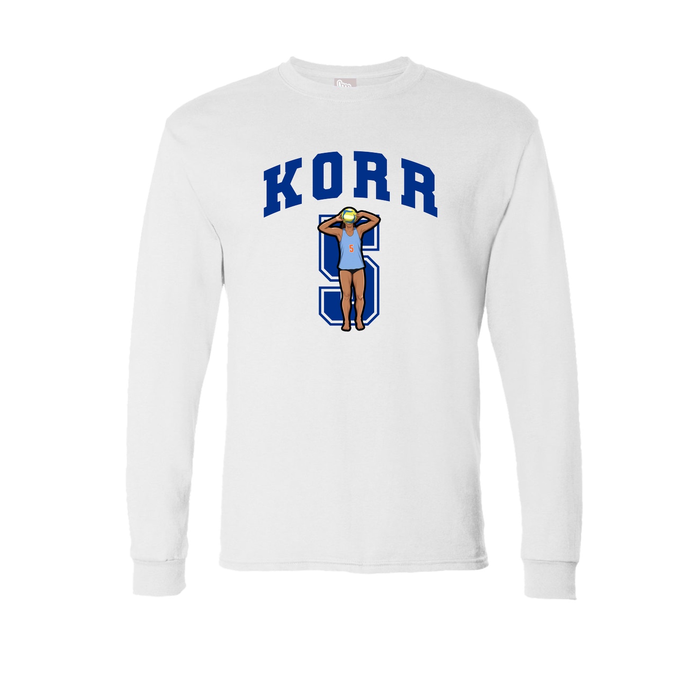 Long Sleeve Tee — Number in White