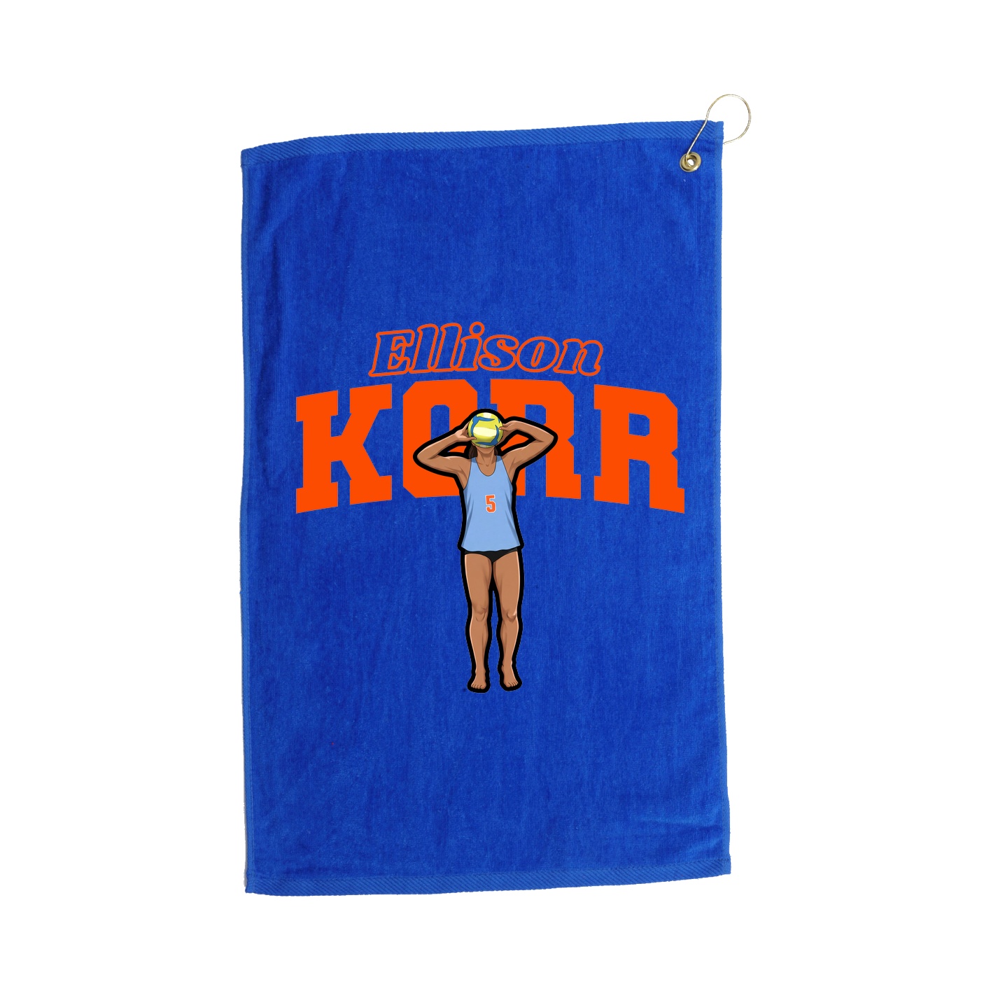 Golf Towel — Name Arch in Royal