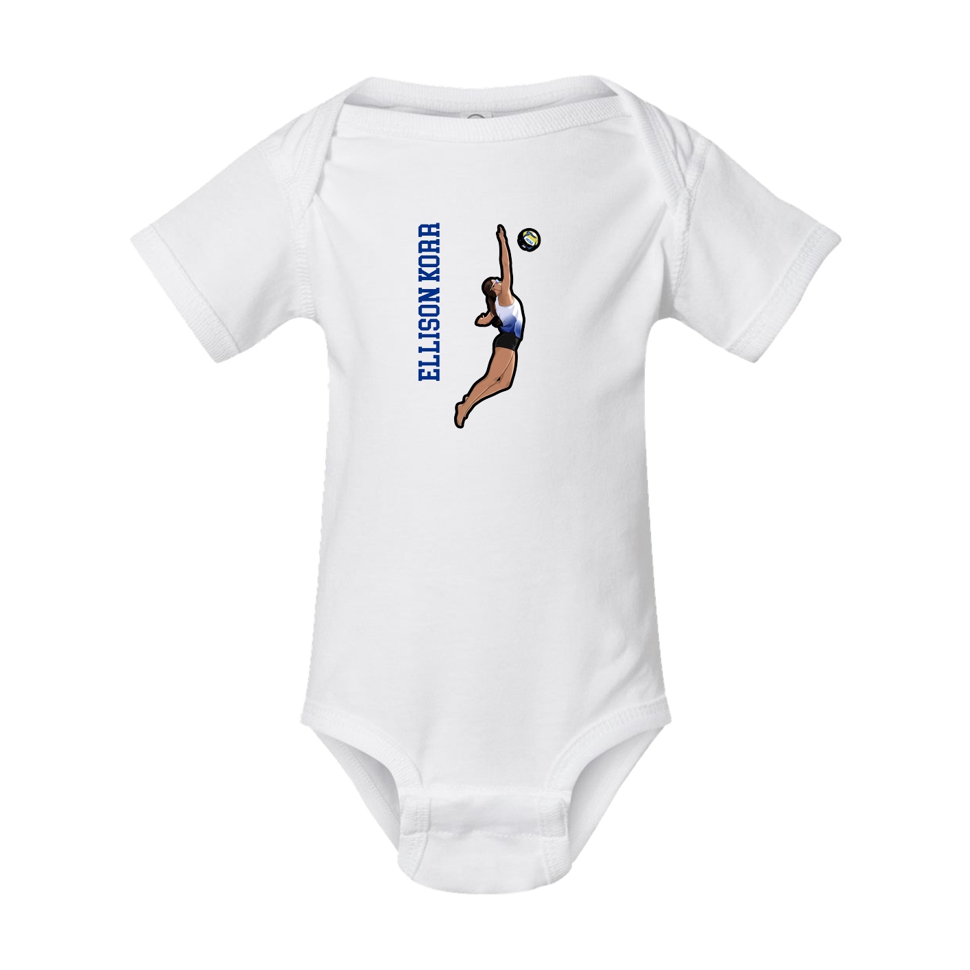 Baby Onesie — Name Vertical in White