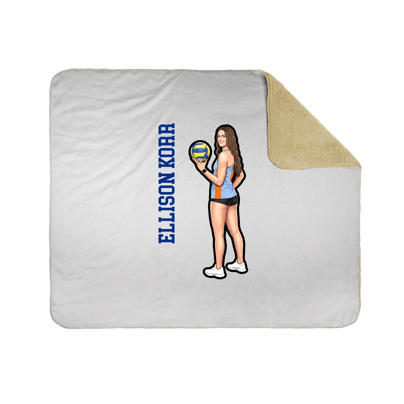 Throw Blanket — Name Vertical in White