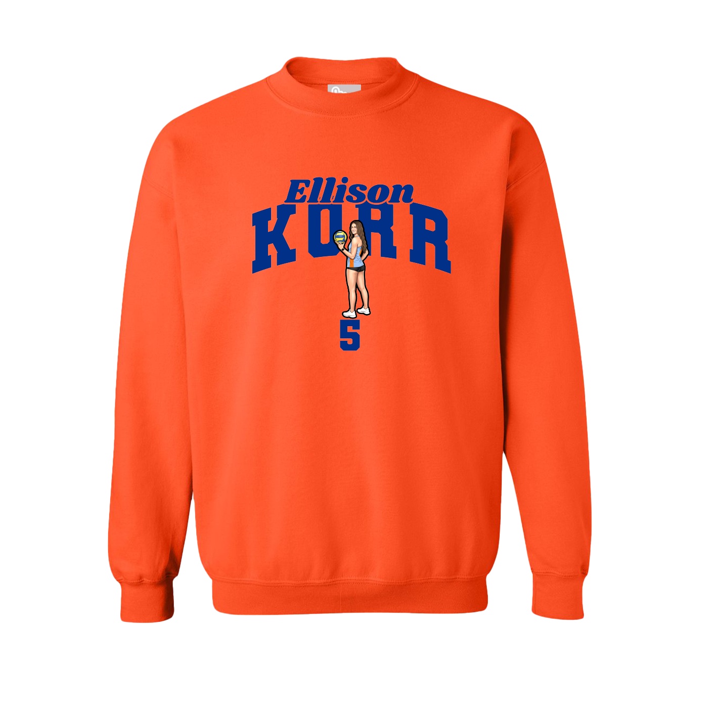 Fleece Crew — Signature Arch in Orange