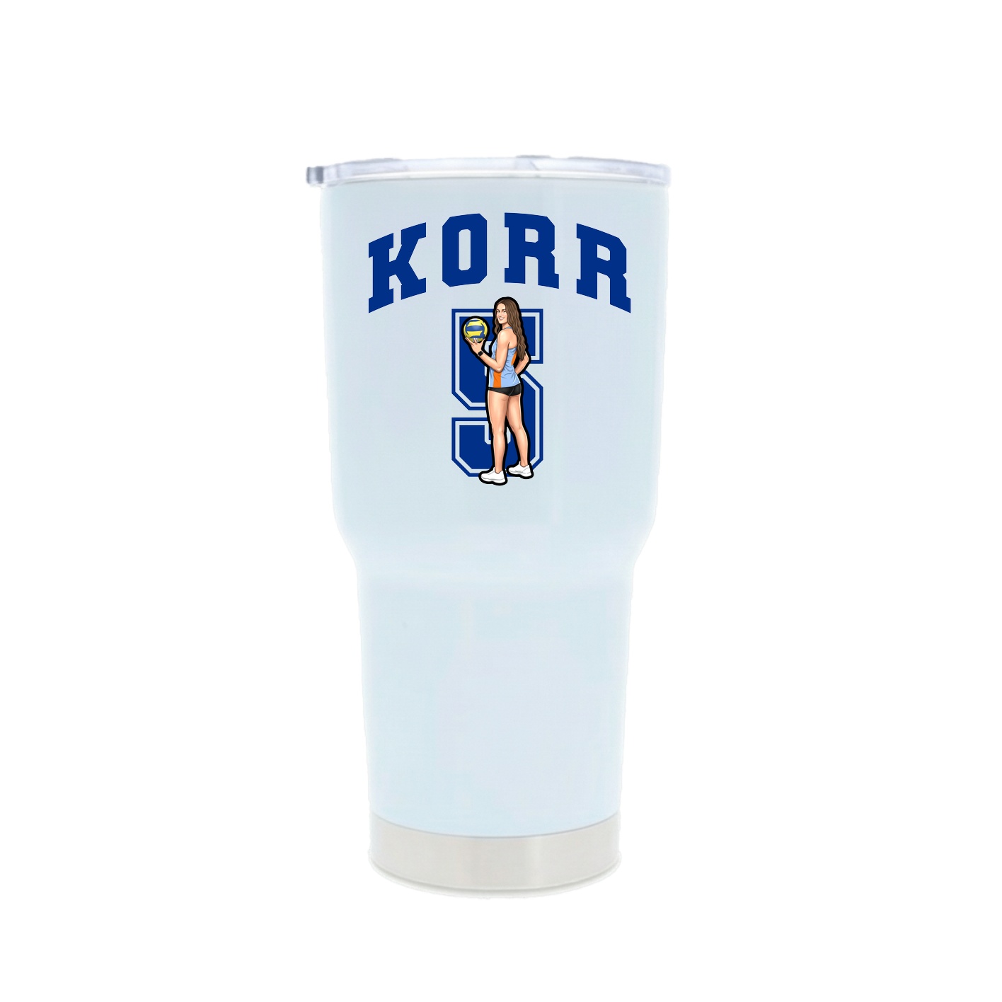 30oz Stainless Steel Tumbler — Number in White
