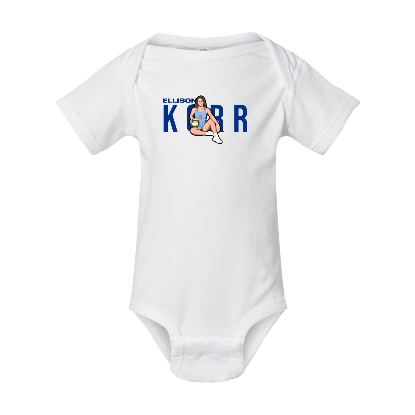 Baby Onesie — Player Name in White