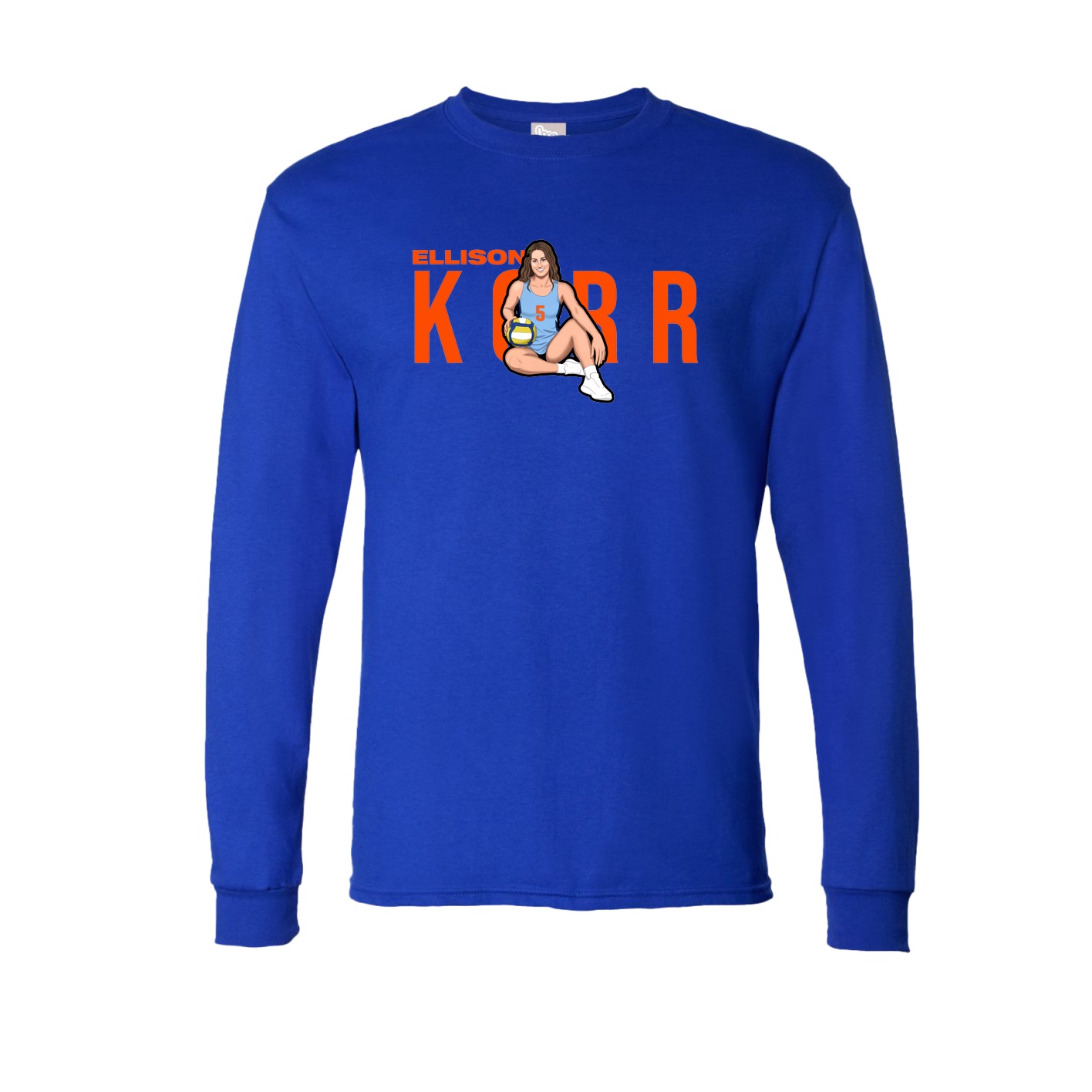 Long Sleeve Tee — Player Name in Royal