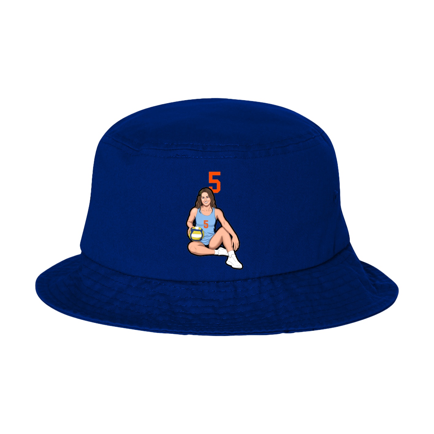 Bucket Cap — Number Top in Royal Blue