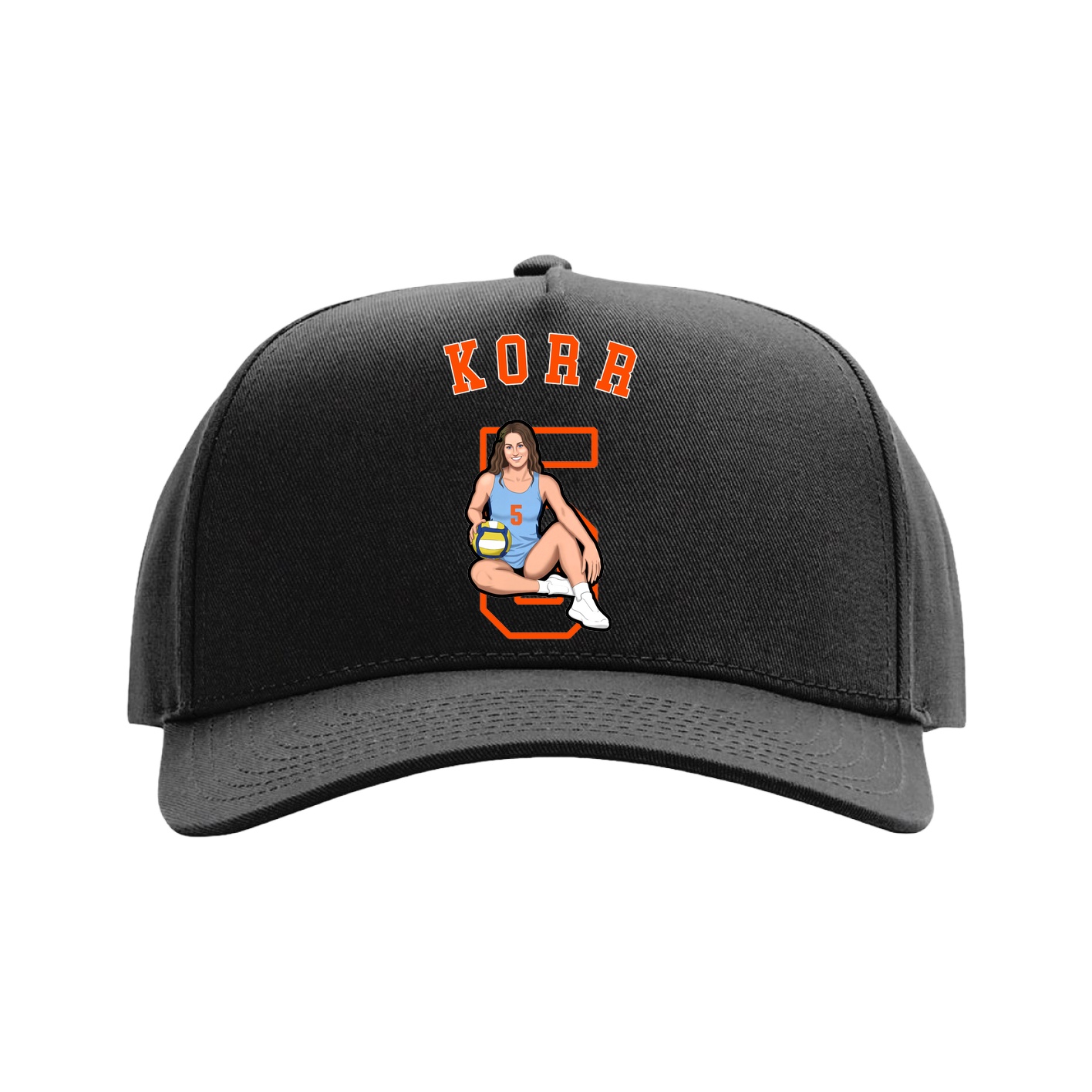 Full Fabric Five-Panel Champ Cap — Shirsey Arch in Black