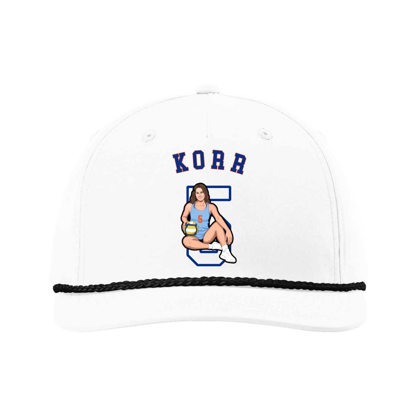 Five-Panel Classic Rope Cap — Shirsey Arch in White