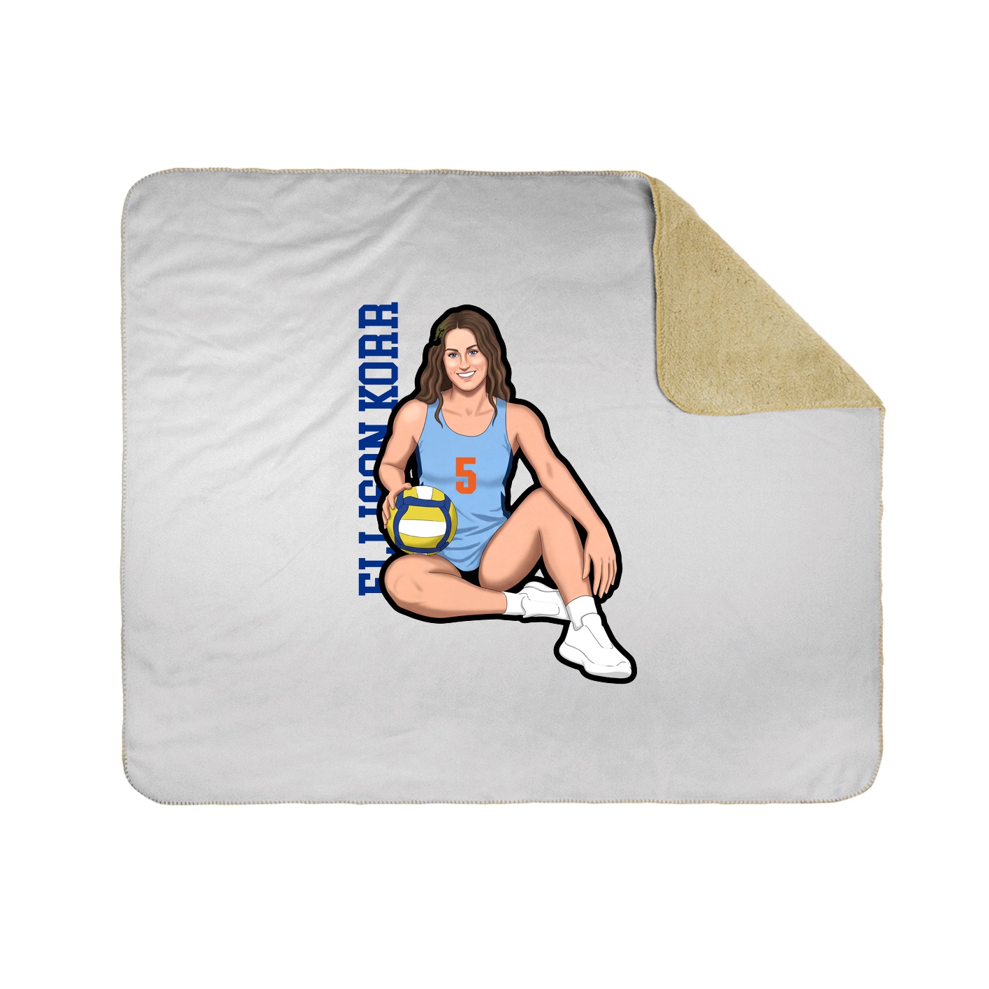 Throw Blanket — Name Vertical in White