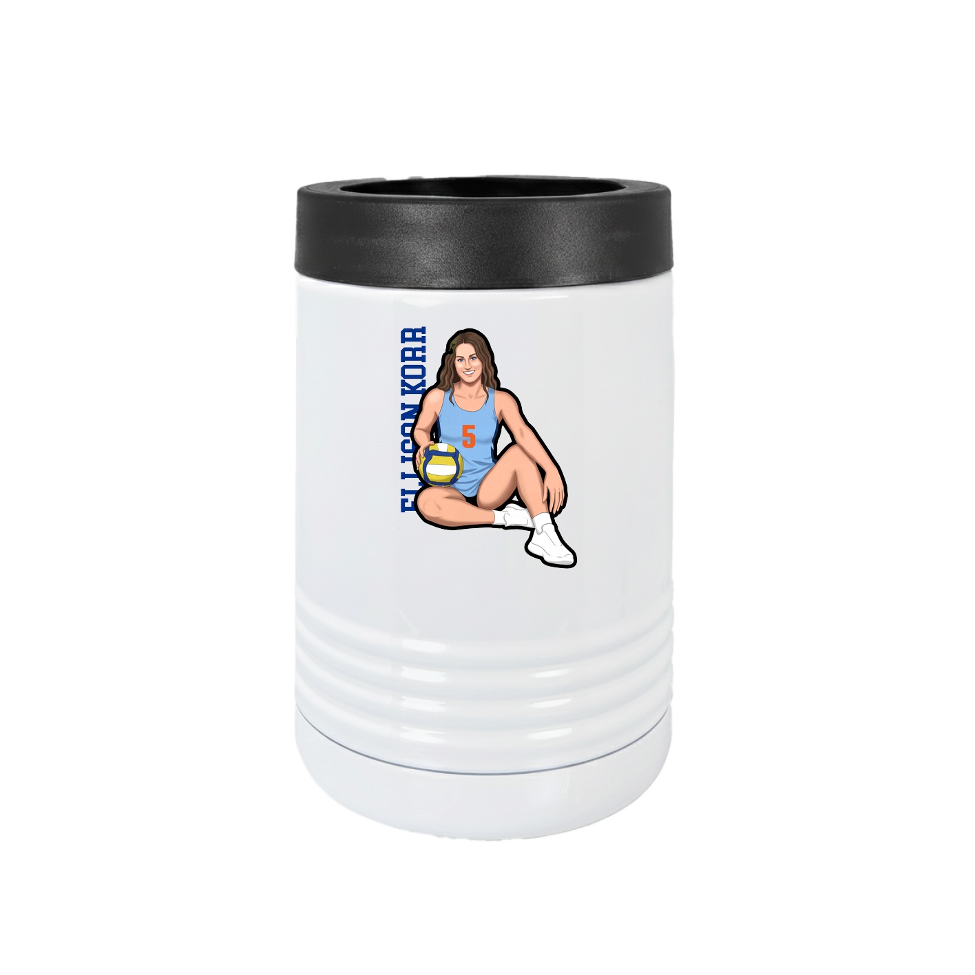 Beverage Holder — Name Vertical in White