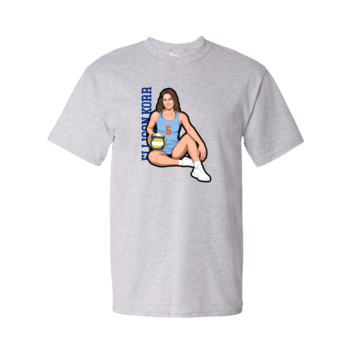 Tee — Name Vertical in Grey