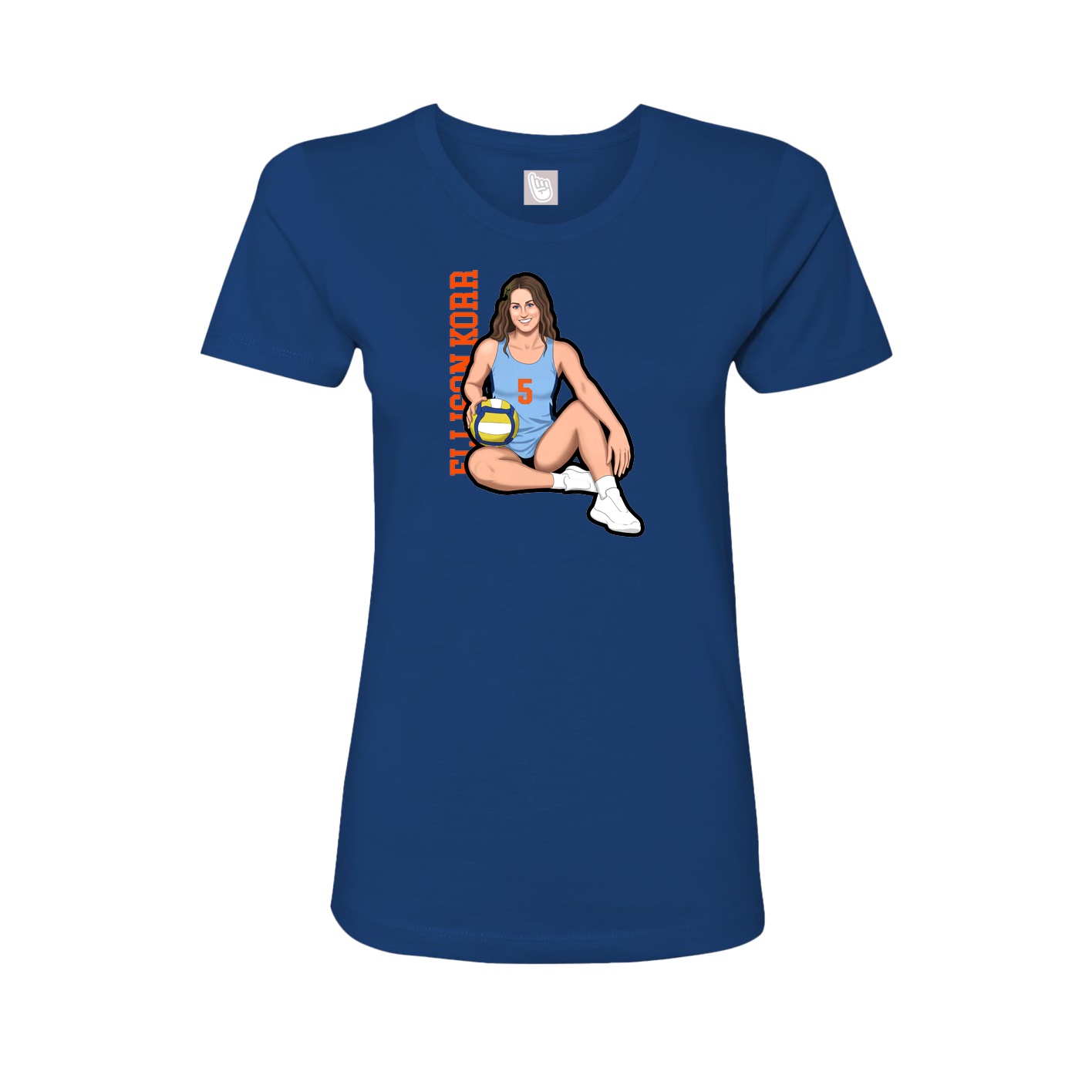 Womens Tee — Name Vertical in Royal
