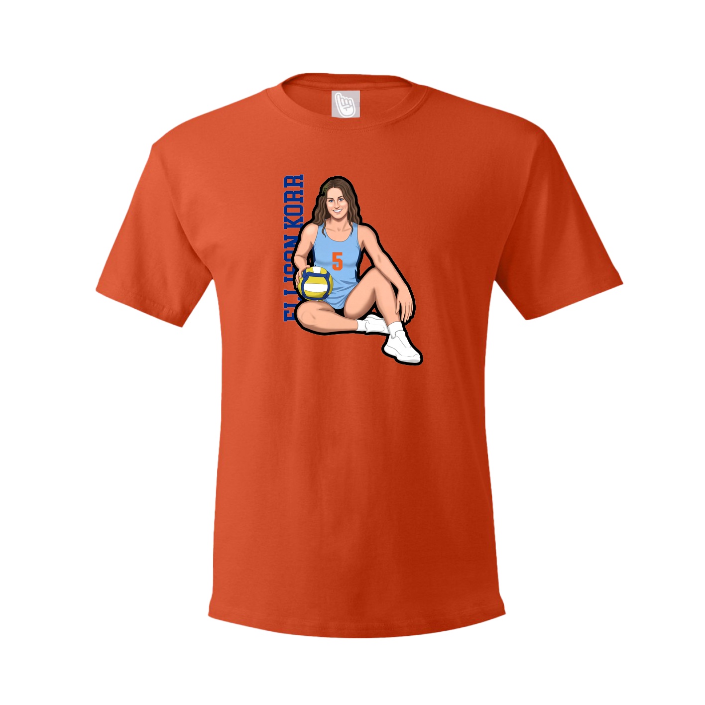 Youth Tee — Name Vertical in Orange