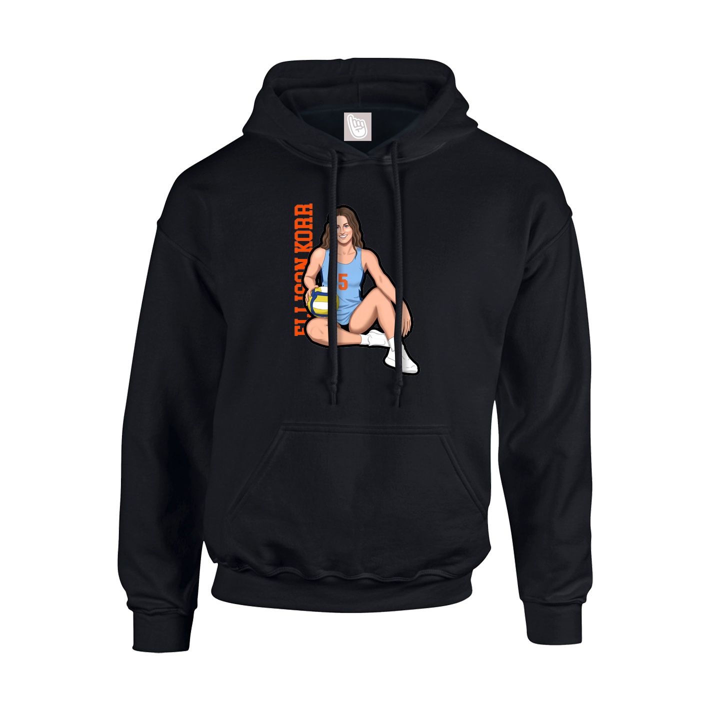 Hoodie — Name Vertical in Black