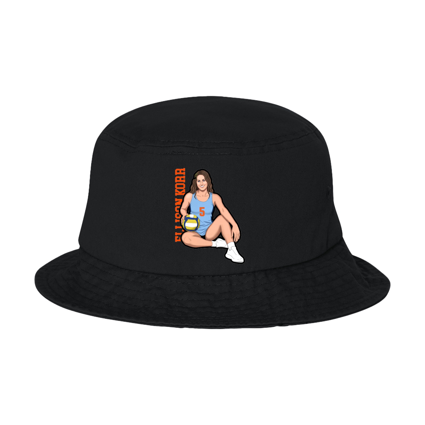 Bucket Cap — Name Vertical in Black