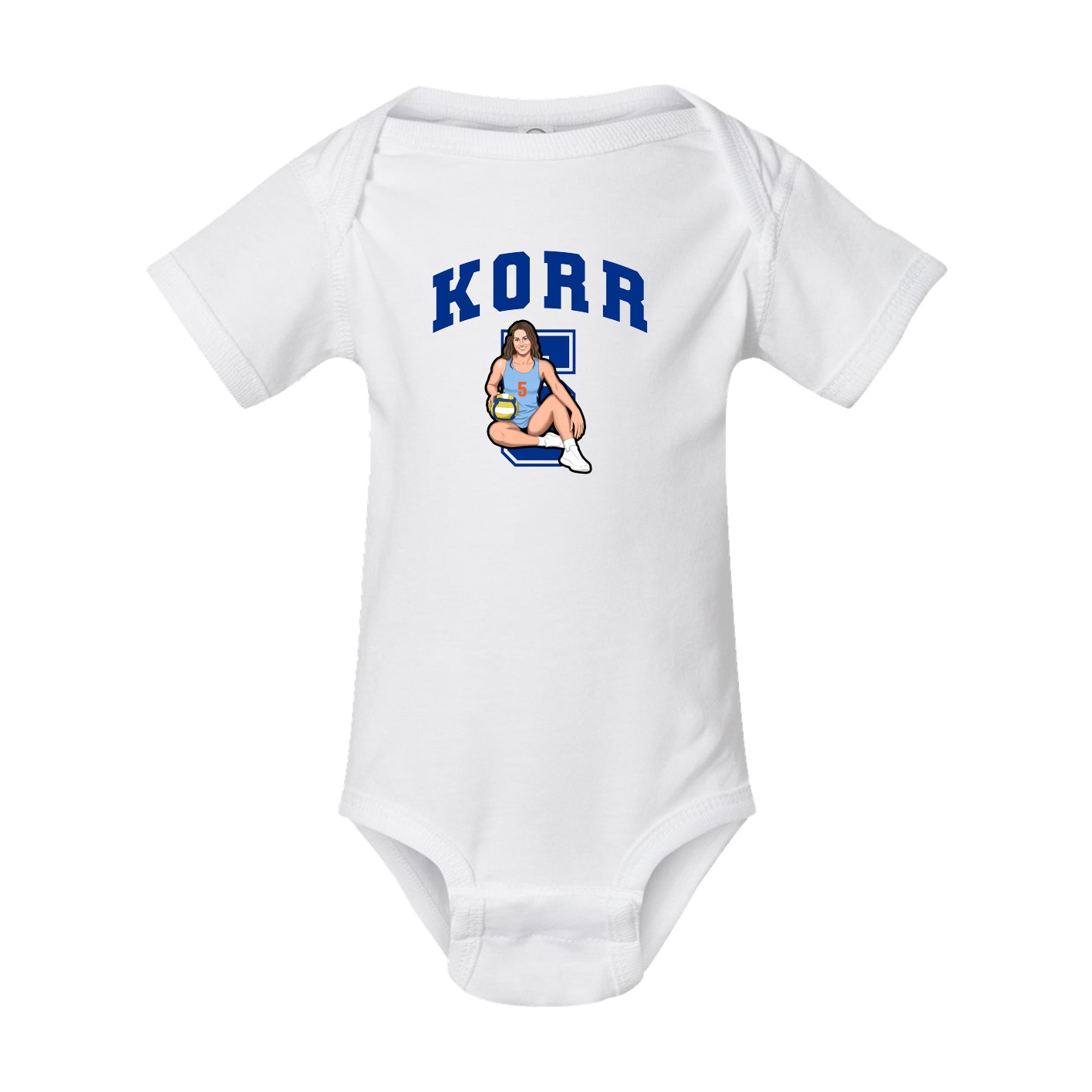 Baby Onesie — Number in White