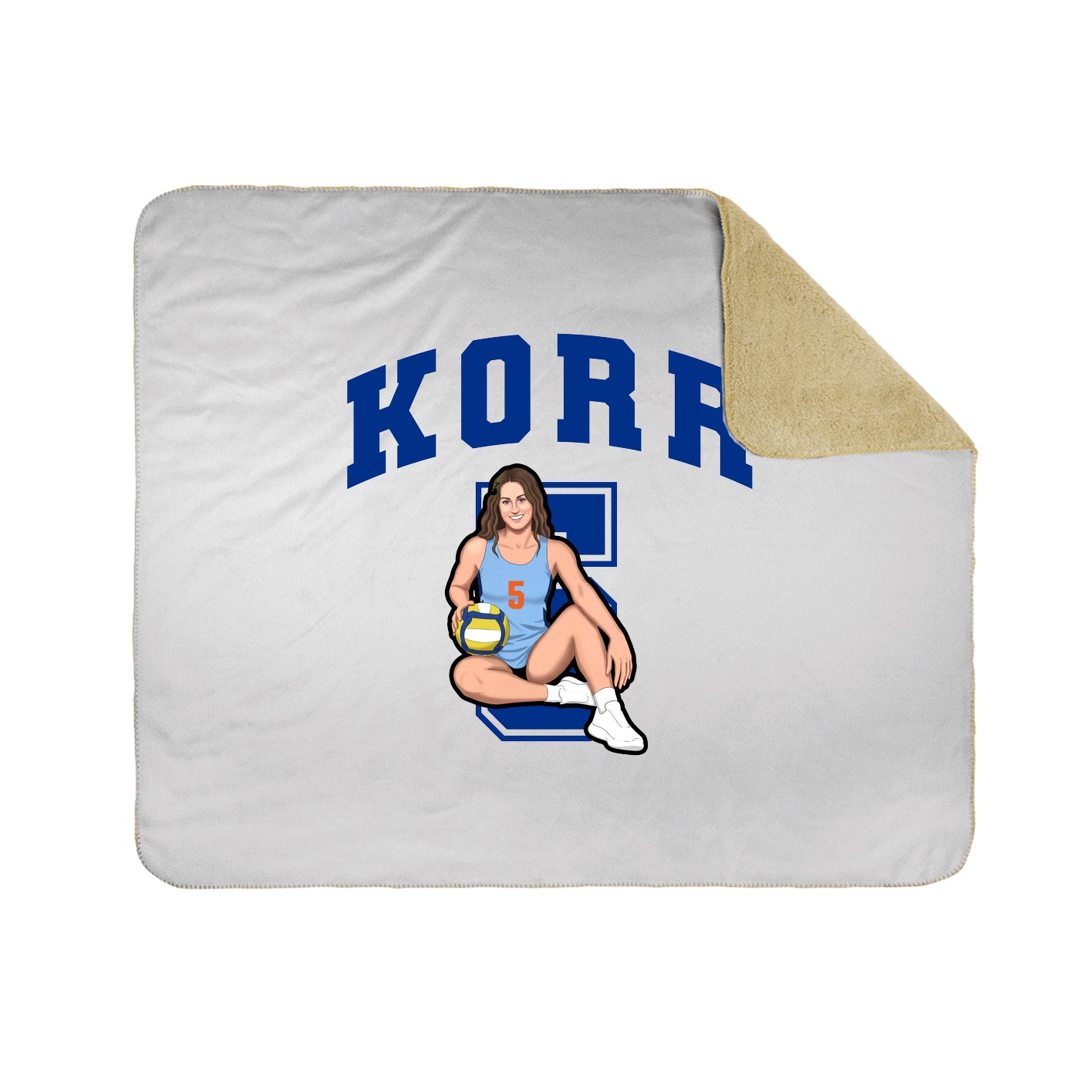 Throw Blanket — Number in White