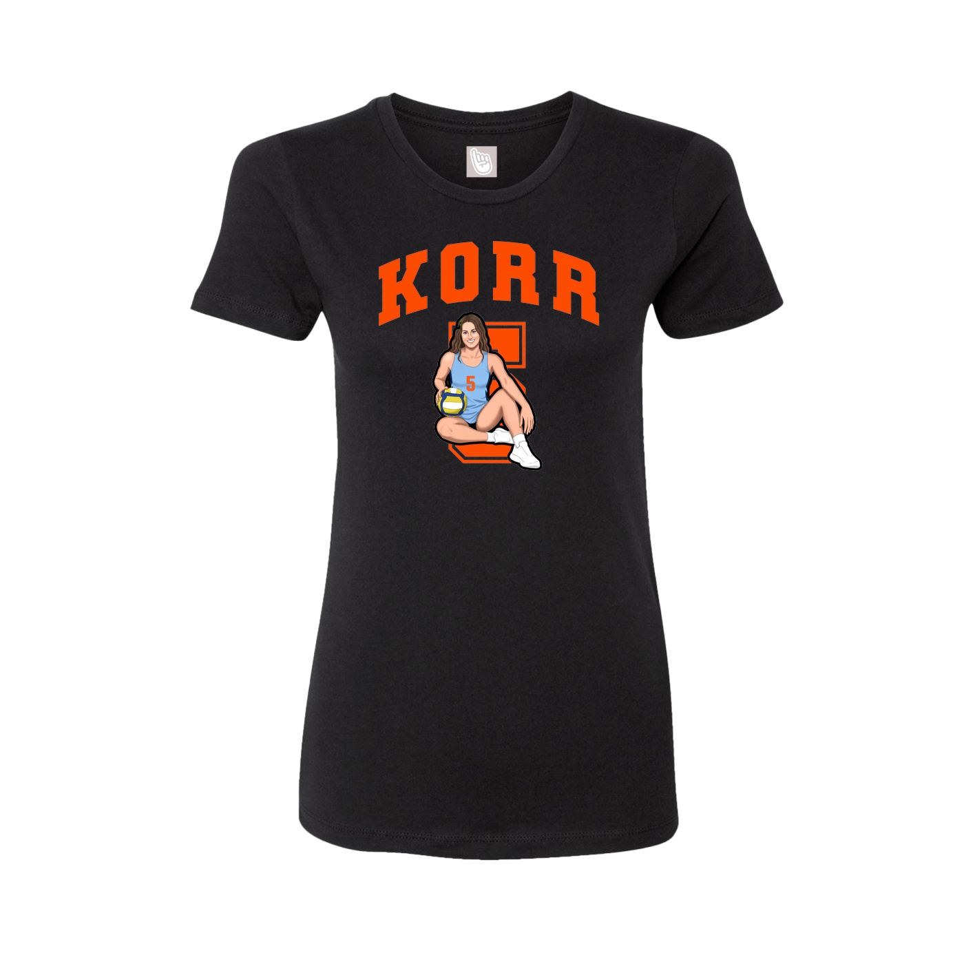 Womens Tee — Number in Black