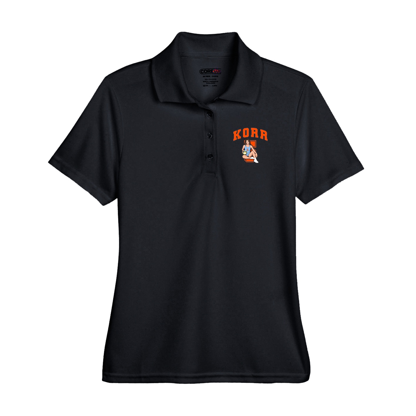 Performance Polo — Number in Black