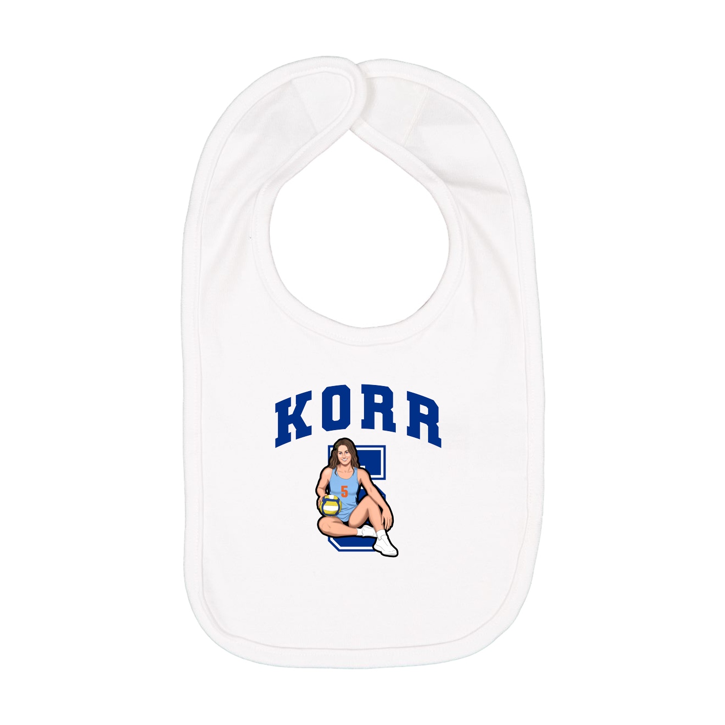 Infant Bib — Number in White