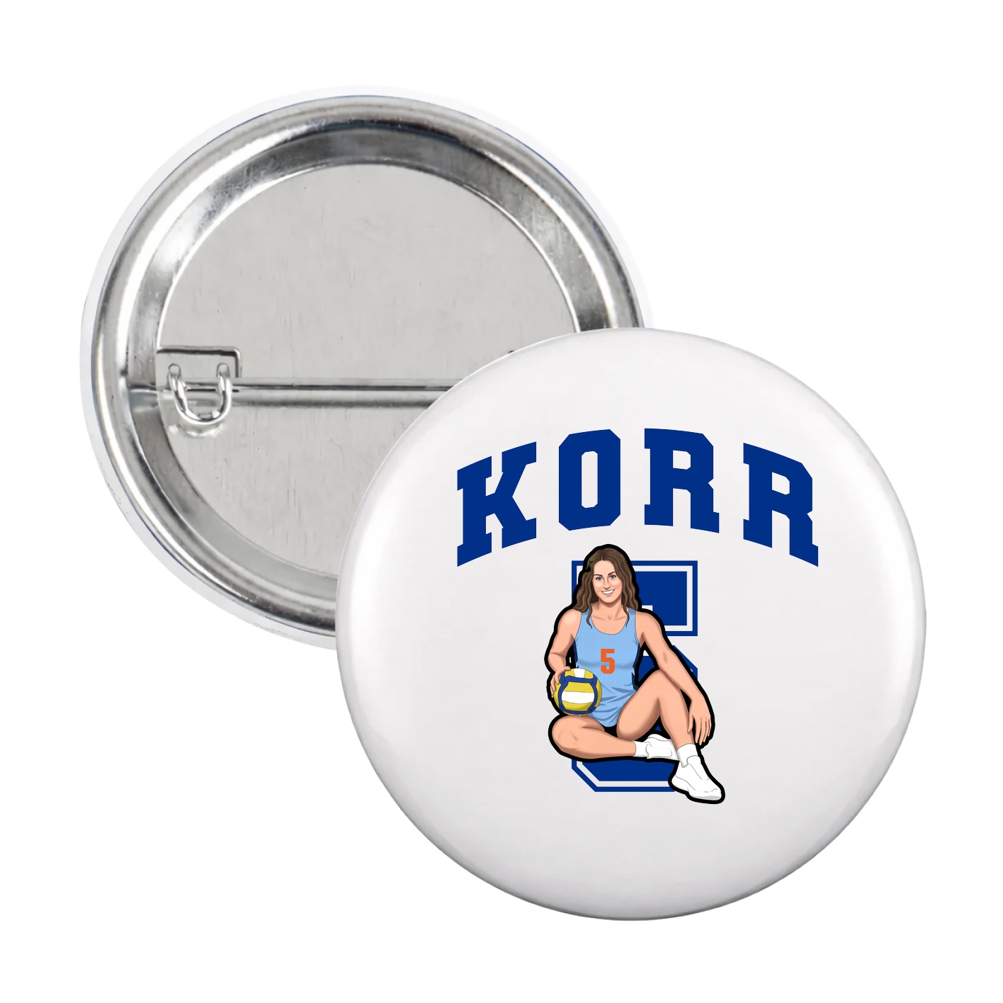 Game Day Button — Number in White