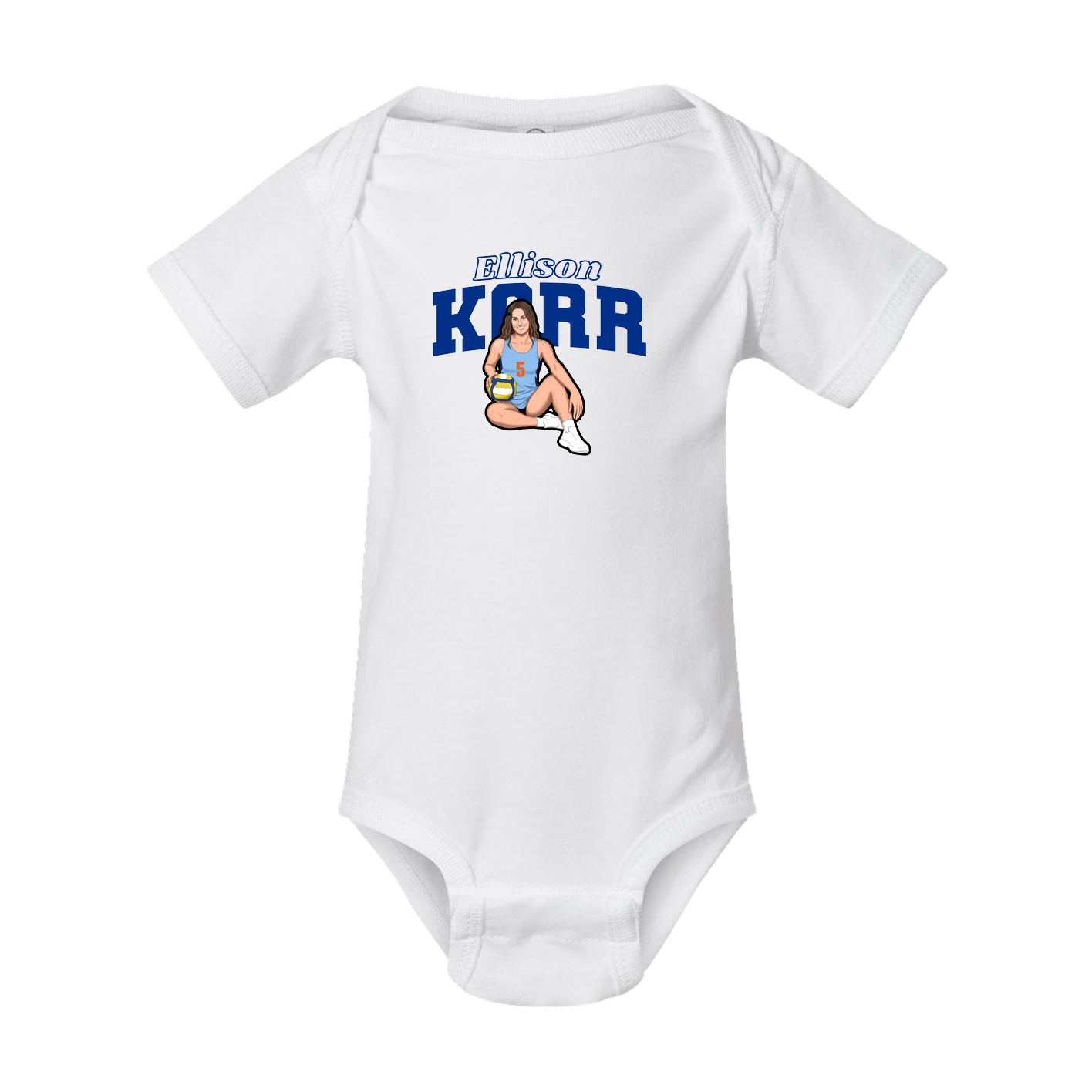 Baby Onesie — Name Arch in White