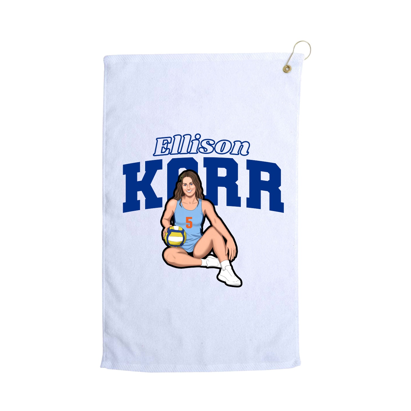 Golf Towel — Name Arch in White