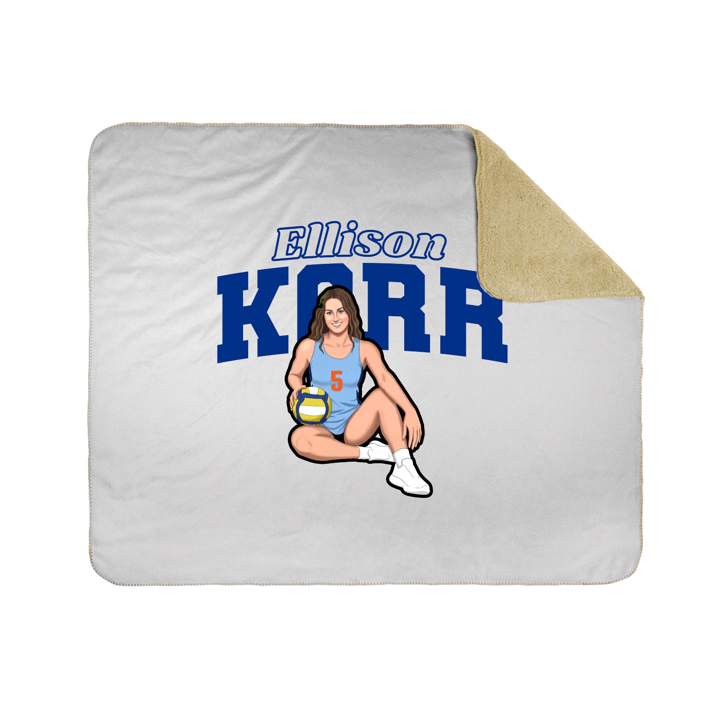 Throw Blanket — Name Arch in White