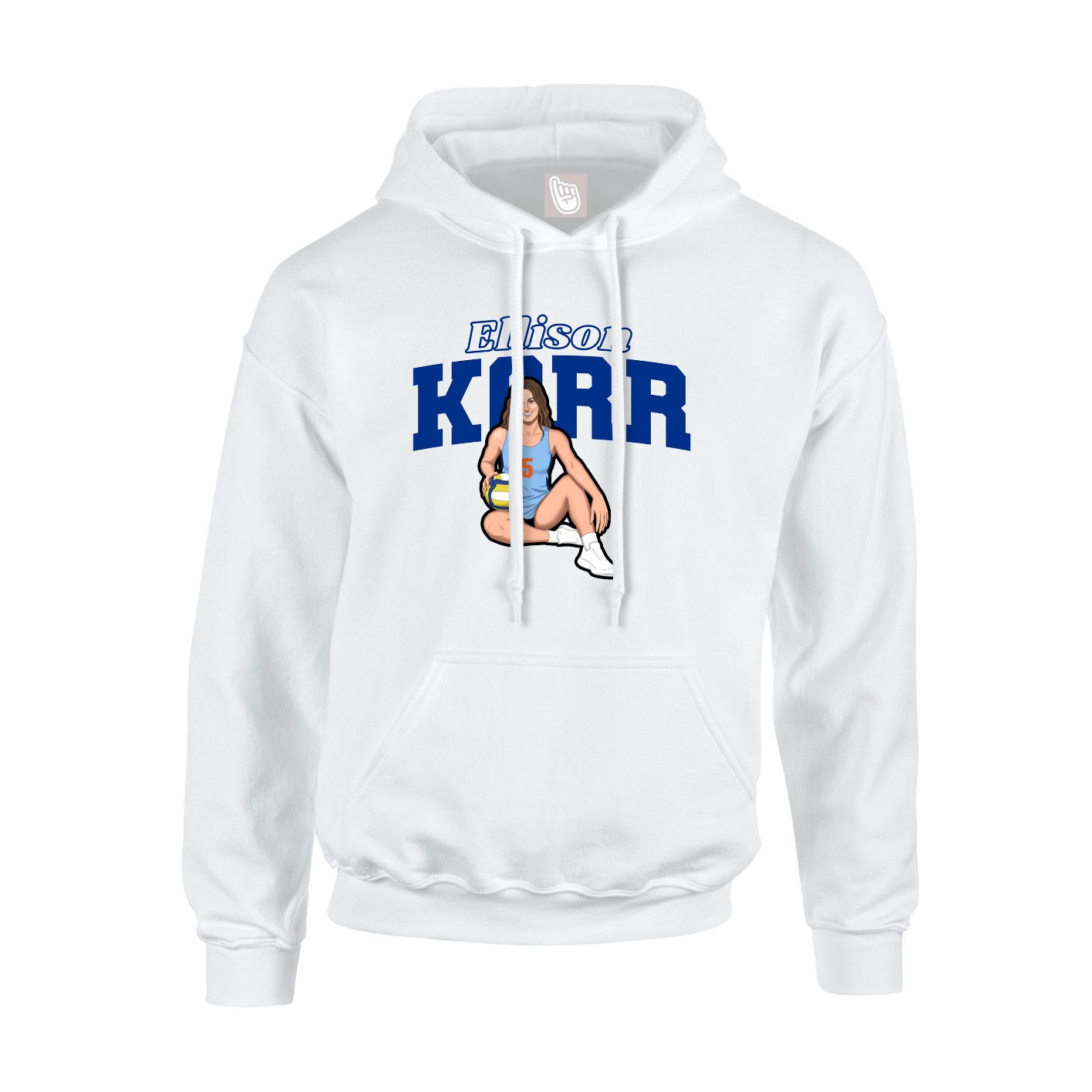 Youth Hoodie — Name Arch in White