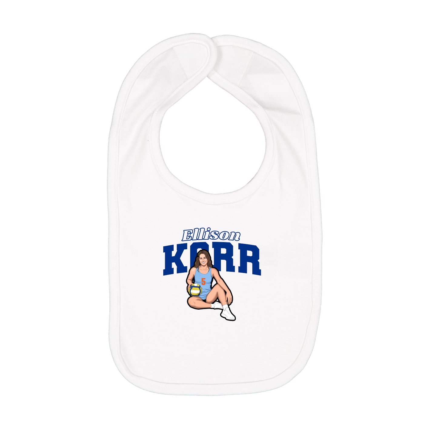 Infant Bib — Name Arch in White