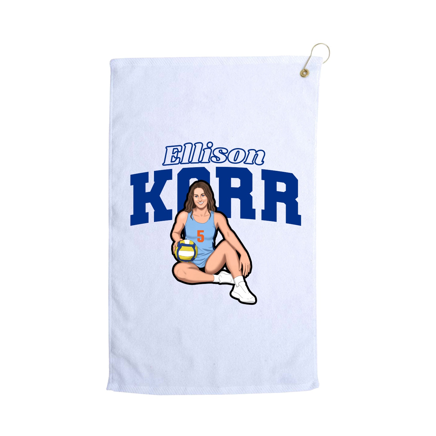 Golf Towel — Name Arch in White