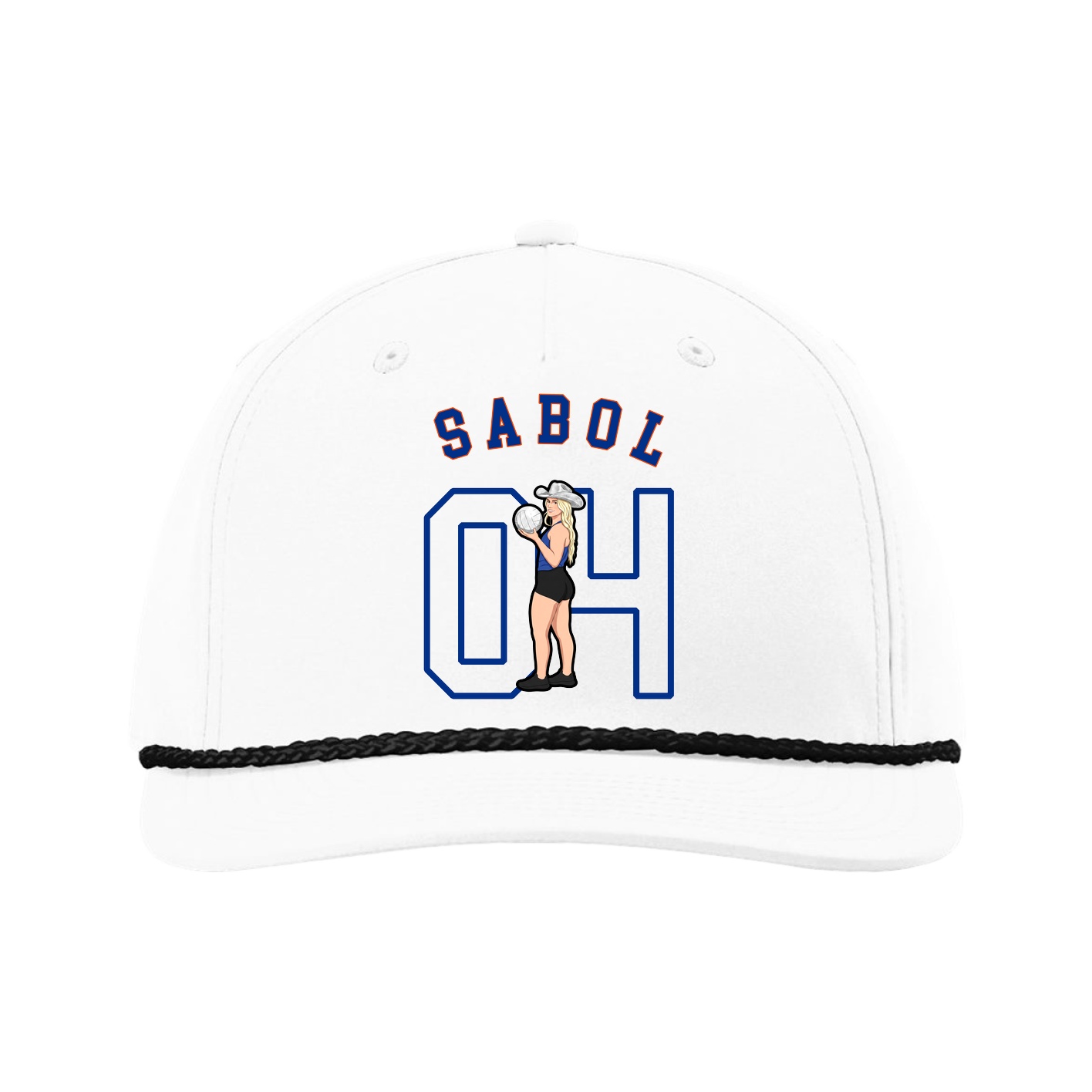 Five-Panel Classic Rope Cap — Shirsey Arch in White