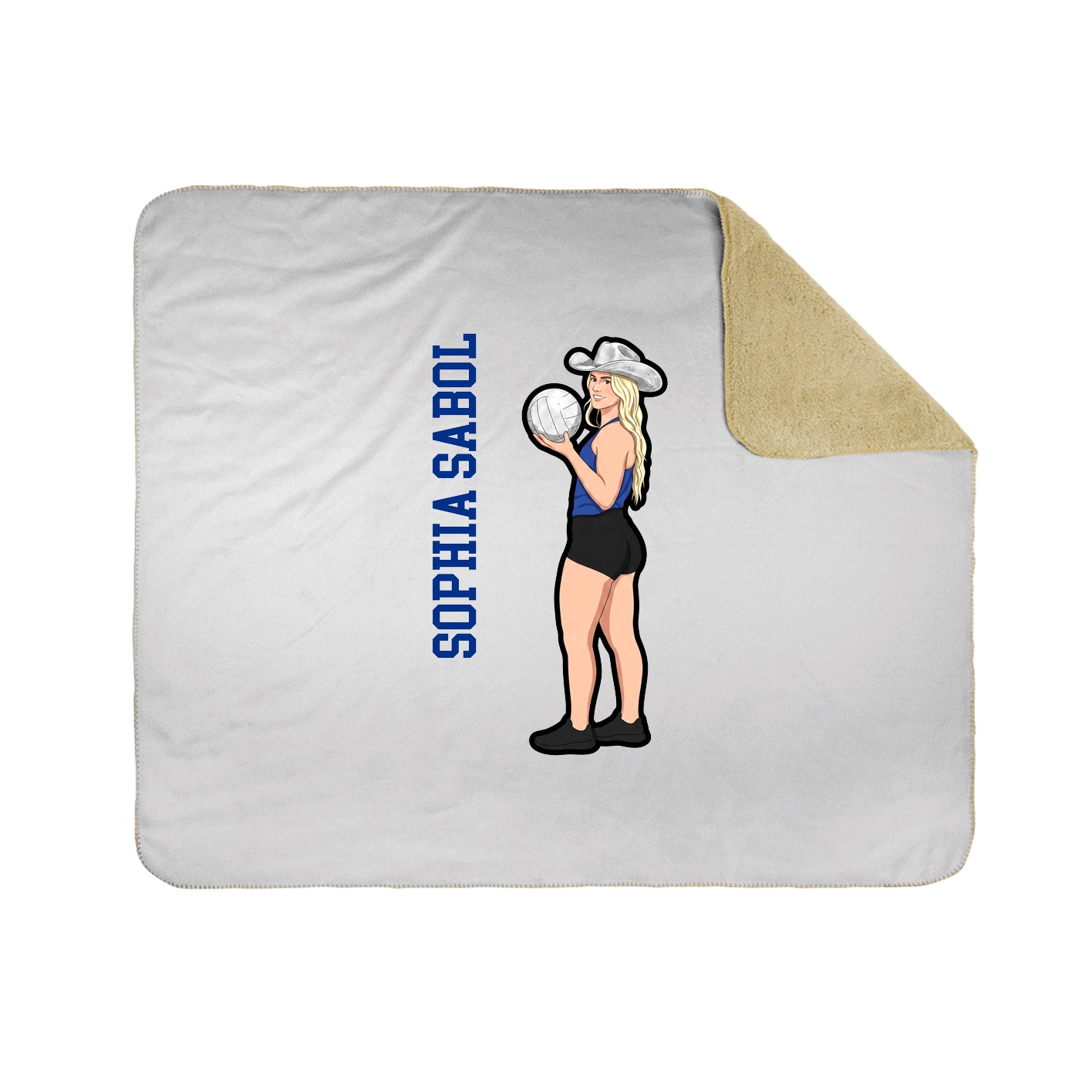 Throw Blanket — Name Vertical in White