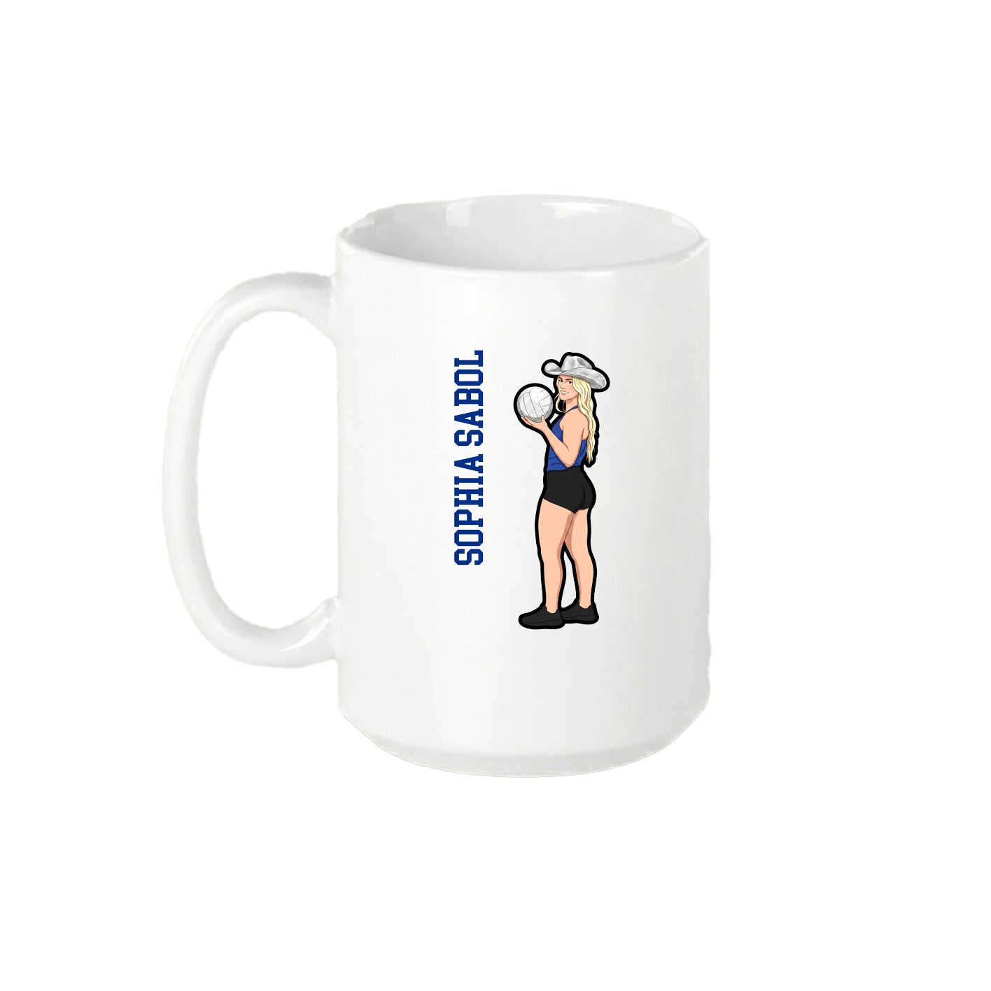 15oz Coffee Mug — Name Vertical in White