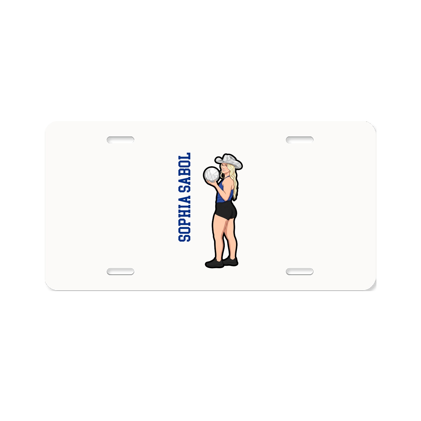 License Plate — Name Vertical in Classic