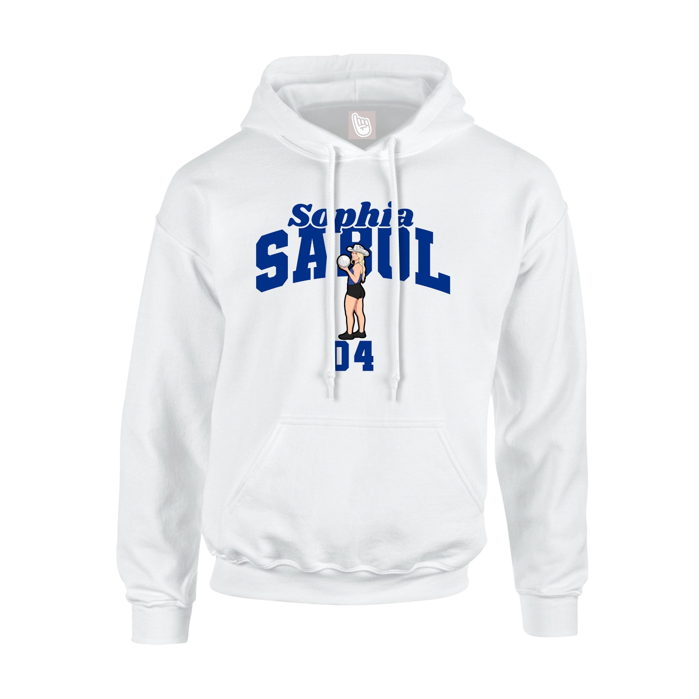 Youth Hoodie — Signature Arch in White