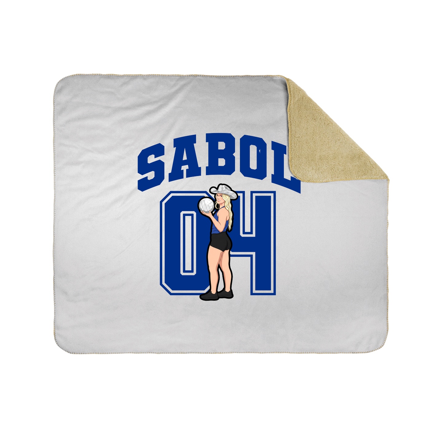Throw Blanket — Number in White